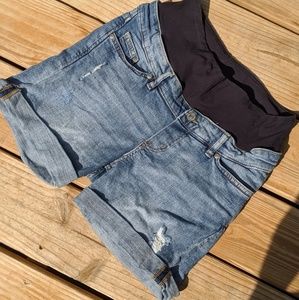 Small Jean Maternity Shorts